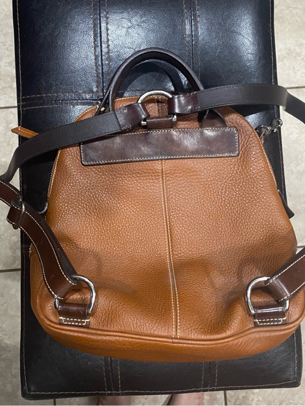 Vintage 2003 Dooney and Burke All Weather Leather 2 Mini Backpack - Picture 7 of 10
